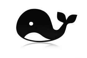 Decoratiune luminoasa LED, Baby Whale, MDF, 60 LED-uri, Albastru