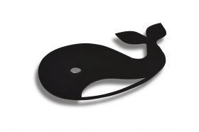 Decoratiune luminoasa LED, Baby Whale, MDF, 60 LED-uri, Galben