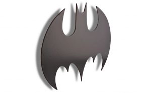 Decoratiune luminoasa LED, Batman, MDF, 60 LED-uri, Galben