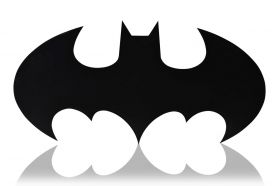 Decoratiune luminoasa LED, Batman, MDF, 60 LED-uri, Galben