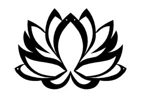 Decoratiune de perete, Lotus Flower, Metal, Dimensiune: 45 x 35 cm, Negru