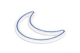 Decoratiune luminoasa LED, Crescent, Benzi flexibile de neon, DC 12 V, Albastru