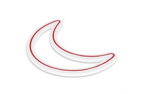 Decoratiune luminoasa LED, Crescent, Benzi flexibile de neon, DC 12 V, Rosu