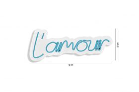 Decoratiune luminoasa LED, L'amour, Benzi flexibile de neon, DC 12 V, Albastru