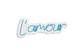 Decoratiune luminoasa LED, L'amour, Benzi flexibile de neon, DC 12 V, Albastru