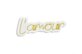 Decoratiune luminoasa LED, L'amour, Benzi flexibile de neon, DC 12 V, Galben