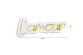 Decoratiune luminoasa LED, L'amour, Benzi flexibile de neon, DC 12 V, Galben