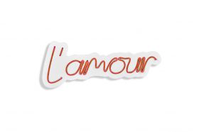 Decoratiune luminoasa LED, L'amour, Benzi flexibile de neon, DC 12 V, Rosu