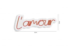 Decoratiune luminoasa LED, L'amour, Benzi flexibile de neon, DC 12 V, Rosu