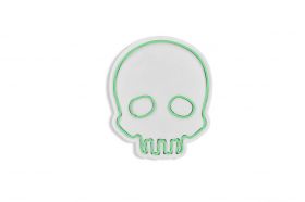 Decoratiune luminoasa LED, Skull, Benzi flexibile de neon, DC 12 V, Verde