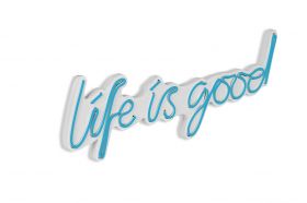 Decoratiune luminoasa LED, Life Is Good, Benzi flexibile de neon, DC 12 V, Albastru