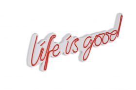 Decoratiune luminoasa LED, Life Is Good, Benzi flexibile de neon, DC 12 V, Rosu