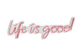 Decoratiune luminoasa LED, Life Is Good, Benzi flexibile de neon, DC 12 V, Roz