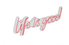 Decoratiune luminoasa LED, Life Is Good, Benzi flexibile de neon, DC 12 V, Roz