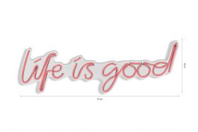 Decoratiune luminoasa LED, Life Is Good, Benzi flexibile de neon, DC 12 V, Roz