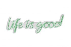 Decoratiune luminoasa LED, Life Is Good, Benzi flexibile de neon, DC 12 V, Verde