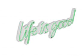 Decoratiune luminoasa LED, Life Is Good, Benzi flexibile de neon, DC 12 V, Verde