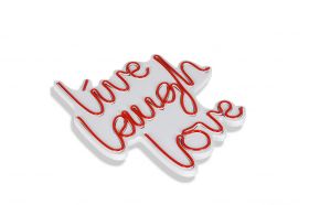 Decoratiune luminoasa LED, Live Laugh Love, Benzi flexibile de neon, DC 12 V, Rosu