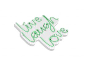 Decoratiune luminoasa LED, Live Laugh Love, Benzi flexibile de neon, DC 12 V, Verde