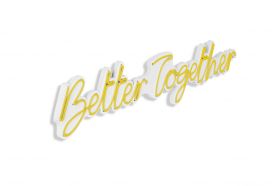 Decoratiune luminoasa LED, Better Together, Benzi flexibile de neon, DC 12 V, Galben