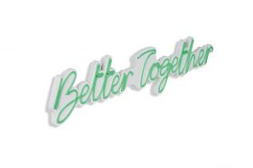 Decoratiune luminoasa LED, Better Together, Benzi flexibile de neon, DC 12 V, Verde