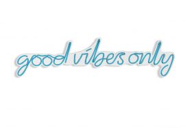 Decoratiune luminoasa LED, Good Vibes Only, Benzi flexibile de neon, DC 12 V, Albastru