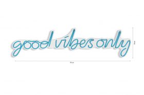 Decoratiune luminoasa LED, Good Vibes Only, Benzi flexibile de neon, DC 12 V, Albastru