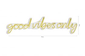 Decoratiune luminoasa LED, Good Vibes Only, Benzi flexibile de neon, DC 12 V, Galben