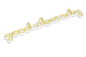 Decoratiune luminoasa LED, Good Vibes Only, Benzi flexibile de neon, DC 12 V, Galben