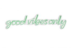 Decoratiune luminoasa LED, Good Vibes Only, Benzi flexibile de neon, DC 12 V, Verde