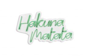 Decoratiune luminoasa LED, Hakuna Matata, Benzi flexibile de neon, DC 12 V, Verde