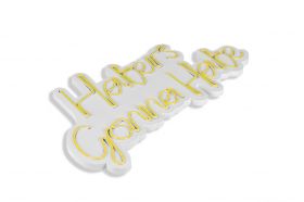 Decoratiune luminoasa LED, Haters Gonna Hate, Benzi flexibile de neon, DC 12 V, Galben