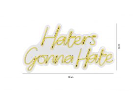 Decoratiune luminoasa LED, Haters Gonna Hate, Benzi flexibile de neon, DC 12 V, Galben