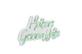 Decoratiune luminoasa LED, Haters Gonna Hate, Benzi flexibile de neon, DC 12 V, Verde