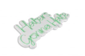 Decoratiune luminoasa LED, Haters Gonna Hate, Benzi flexibile de neon, DC 12 V, Verde