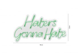 Decoratiune luminoasa LED, Haters Gonna Hate, Benzi flexibile de neon, DC 12 V, Verde