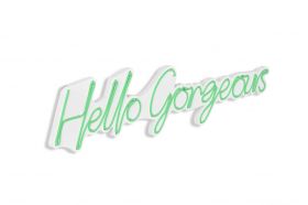 Decoratiune luminoasa LED, Hello Gorgeous, Benzi flexibile de neon, DC 12 V, Verde