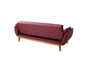 Canapea extensibila cu 3 locuri, Unique Design, 867UNQ1328, Lemn de carpen, Rosu claret