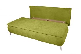 Canapea extensibila Sofie, cu lada pentru depozitare, 3 locuri, 203x92x86 cm, Verde