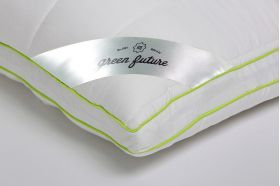 Perna Green Future NATURE, cu umplutura bambus si bilute fibra siliconica, 37 x 37 cm, Alb