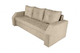 Canapea extensibila Marbella 230x93x77 cm, cu lada de depozitare, bej camel