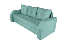 Canapea extensibila Marbella 230x93x77 cm, cu lada de depozitare, verde mint