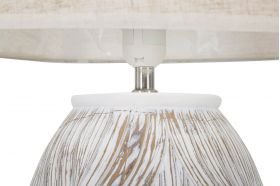 Lampa de masa, Atene, Mauro Ferretti, 1 x E27, 40W, Ø38 x 67 cm, polirasina/fier/textil, alb antic/maro