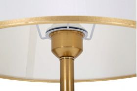 Lampa de masa Whity, Mauro Ferretti, Ø31 x 52 cm, 1 x E27, 40W, fier/textil, auriu/alb