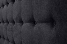 Pat matrimonial, Stockholm, Buttons E, 140x200 cm, saltea tip Pocket, topper memory, Graphite