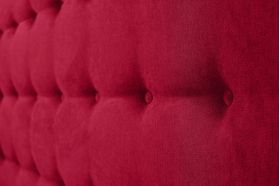 Pat matrimonial, Stockholm, Buttons E, 140x200 cm, saltea tip Pocket, topper memory, Rosu