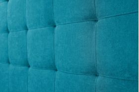 Pat matrimonial, Stockholm, Dots E, 160x200 cm, saltea tip Pocket, topper memory, Turcoaz
