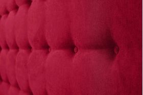 Pat matrimonial, Stockholm, Buttons E, 160x200 cm, saltea tip Pocket, topper memory, Rosu