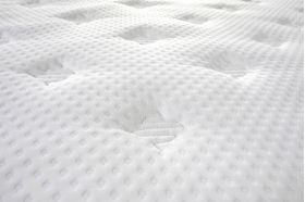 Pat matrimonial, Stockholm, Buttons E, 180x200 cm, saltea tip Pocket, topper memory, Gri