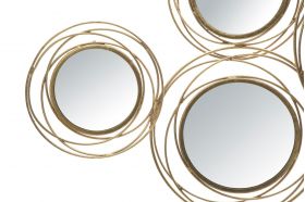 Decoratiune de perete Mirrors Gold, Mauro Ferretti, 124.5x53.5 cm, fier, auriu